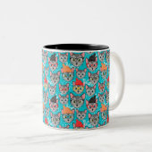 Tasse 2 Couleurs Chat dans le casquette (Devant droit)