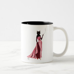 Tasse 2 Couleurs Chat de charme dans le rose 2