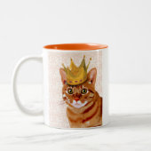 Tasse 2 Couleurs Chat de gingembre avec Portrait de Couronne (Gauche)