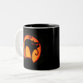 Tasse 2 Couleurs Chat de Halloween (Devant gauche)