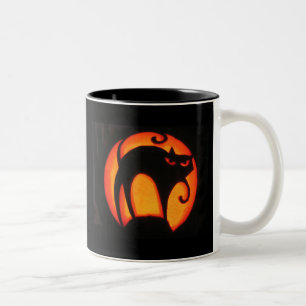 Tasse 2 Couleurs Chat de Halloween
