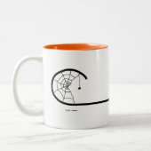 Tasse 2 Couleurs Chat de Halloween de longue queue (Gauche)