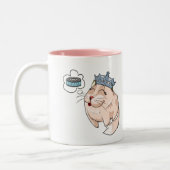 Tasse 2 Couleurs Chat de luxe rêvant de caviar (Gauche)