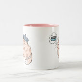 Tasse 2 Couleurs Chat de luxe rêvant de caviar (Centre)