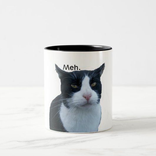 Tasse 2 Couleurs Chat de "Meh" (Centre)