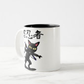 Tasse 2 Couleurs Chat de Ninja (Devant gauche)