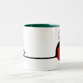 Tasse 2 Couleurs Chat de Noël de longue queue (Centre)