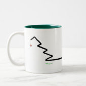 Tasse 2 Couleurs Chat de Noël de longue queue (Gauche)