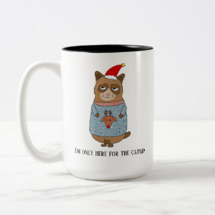 Tasse 2 Couleurs Chat de Noël sarcastique et drôle