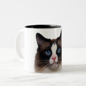 Tasse 2 Couleurs Chat de Ragdoll (Devant gauche)