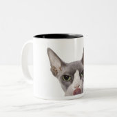 Tasse 2 Couleurs Chat de Sphynx avec la langue (Devant gauche)