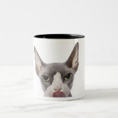 Tasse 2 Couleurs Chat de Sphynx avec la langue (Centre)