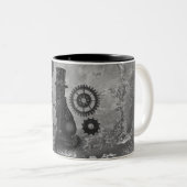 Tasse 2 Couleurs Chat de Steampunk (Devant droit)