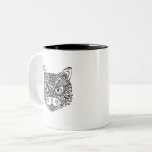 Tasse 2 Couleurs Chat de style (Devant gauche)