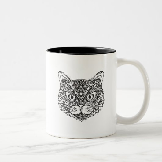 Tasse 2 Couleurs Chat de style (Droit)