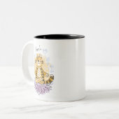 Tasse 2 Couleurs Chat de yoga (Devant gauche)