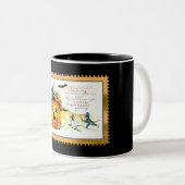 Tasse 2 Couleurs Chat d'Halloween assis dans une citrouille Jack O (Devant droit)