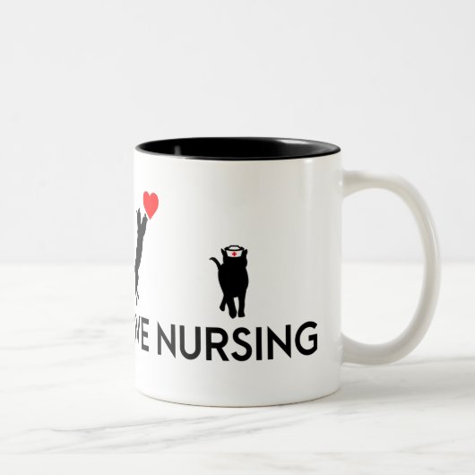 Tasse 2 Couleurs Chat d'infirmière - 4 chats mignons (Droit)