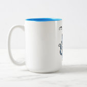 Tasse 2 Couleurs Chat Drôle avec une Hache (Gauche)