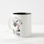 Tasse 2 Couleurs Chat Drôle, Fâché, Fluff Ceci, Fêtes De Noël (Devant gauche)