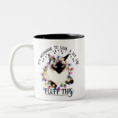 Tasse 2 Couleurs Chat Drôle, Fâché, Fluff Ceci, Fêtes De Noël (Gauche)