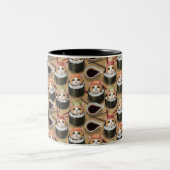 Tasse 2 Couleurs Chat en Kimbap joli design savoureux (Centre)