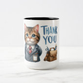 Tasse 2 Couleurs Chat enseignant (Centre)