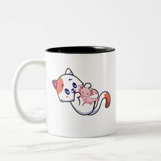 Tasse 2 Couleurs Chat et Axolotl Kawaii Neko Anime (Gauche)