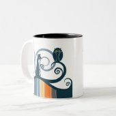 Tasse 2 Couleurs Chat et hibou (Devant gauche)