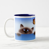 Tasse 2 Couleurs Chat et papillon (Gauche)