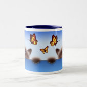 Tasse 2 Couleurs Chat et papillon (Centre)