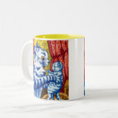 Tasse 2 Couleurs Chat et ses chatons (Devant gauche)