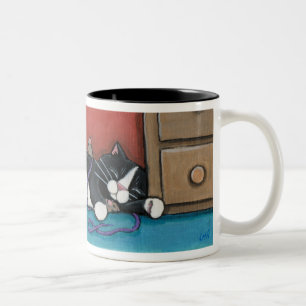 Tasse 2 Couleurs Chat et souris couchés