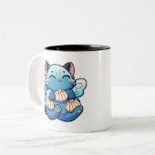 Tasse 2 Couleurs Chat fée mignonne avec boulettes (Devant gauche)