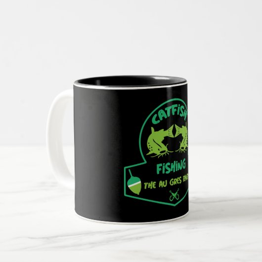 Tasse 2 Couleurs Chat Fishing Au Gres (Devant gauche)