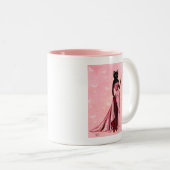 Tasse 2 Couleurs Chat flamand en rose (Devant droit)