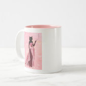 Tasse 2 Couleurs Chat flamand en rose (Devant gauche)