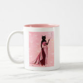 Tasse 2 Couleurs Chat flamand en rose (Gauche)