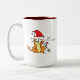 Tasse 2 Couleurs Chat Funny Noël Cartographie mignonne souris souri
