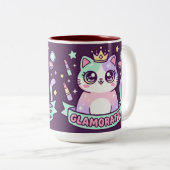 Tasse 2 Couleurs Chat Glamoratti (Devant droit)
