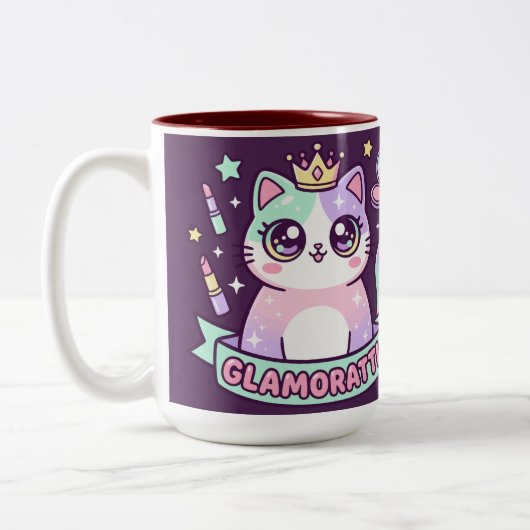 Tasse 2 Couleurs Chat Glamoratti (Gauche)