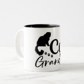 Tasse 2 Couleurs Chat Grandma Kitten Pet Lover (Devant gauche)