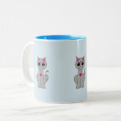 Tasse 2 Couleurs Chat gris mignon (Devant gauche)