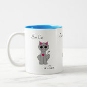 Tasse 2 Couleurs Chat gris mignon (Gauche)