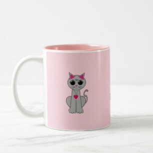 Tasse 2 Couleurs Chat gris mou