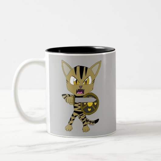 Tasse 2 Couleurs Chat guerrier Chibi (Gauche)