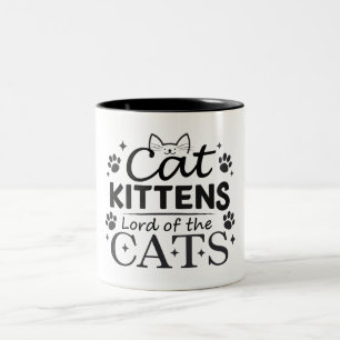 Tasse 2 Couleurs Chat Kittens Seigneur des Chats, Amoureux de les c