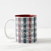 Tasse 2 Couleurs Chat Kitty et Carreaux (Gauche)