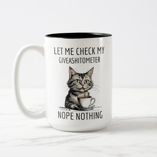 Tasse 2 Couleurs Chat, laissez-moi vérifier mon Giveashitomètre pas (Gauche)