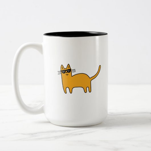 Tasse 2 Couleurs Chat Lunettes de Soleil Cool (Gauche)